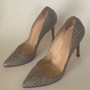 Christian Louboutin Gray Textured Heels